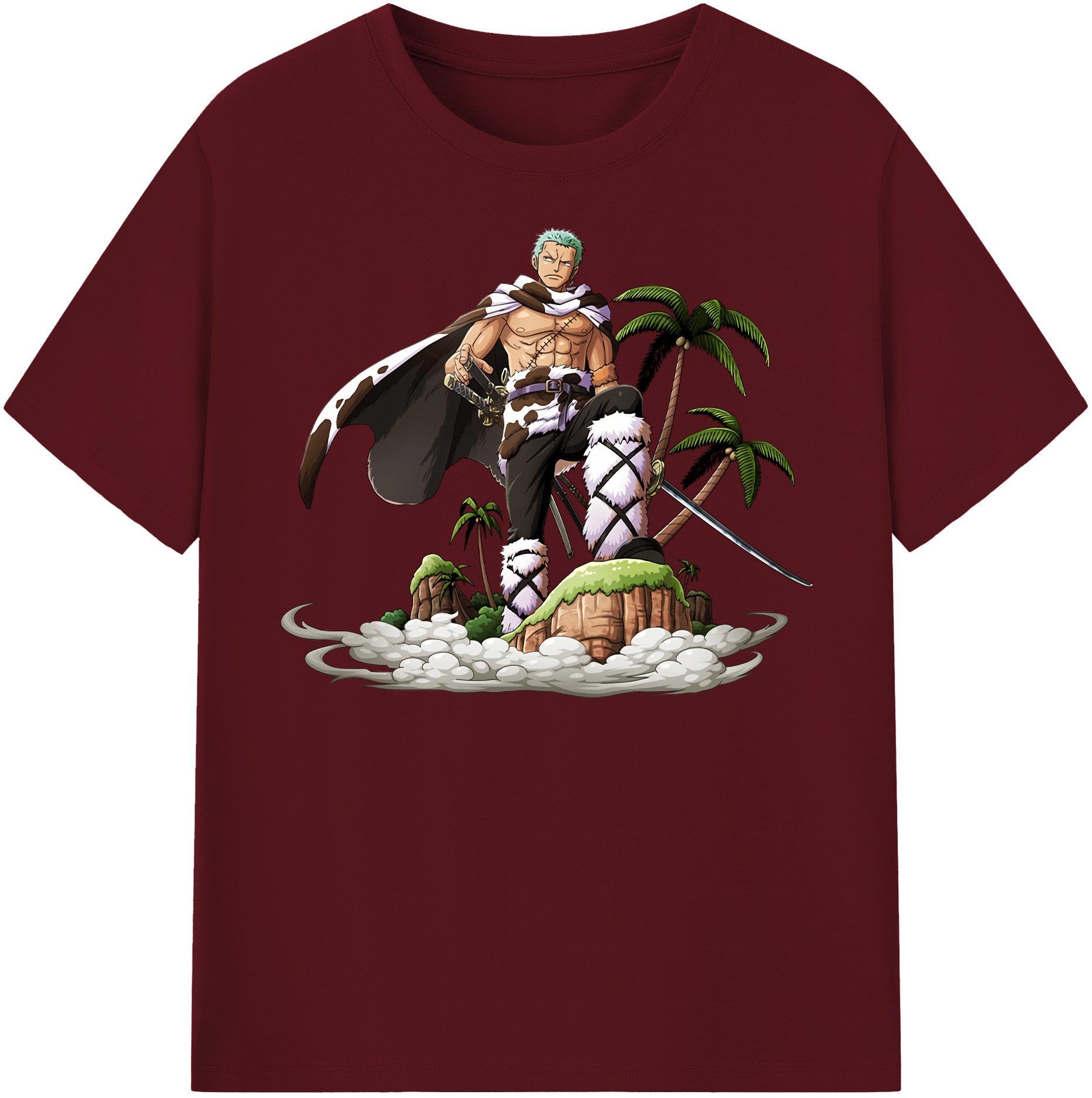 ワンピース ロロノア・ゾロ ONE PIECE Roronoa Zoro 綿100％半袖Tシャツ（フロントプリント）